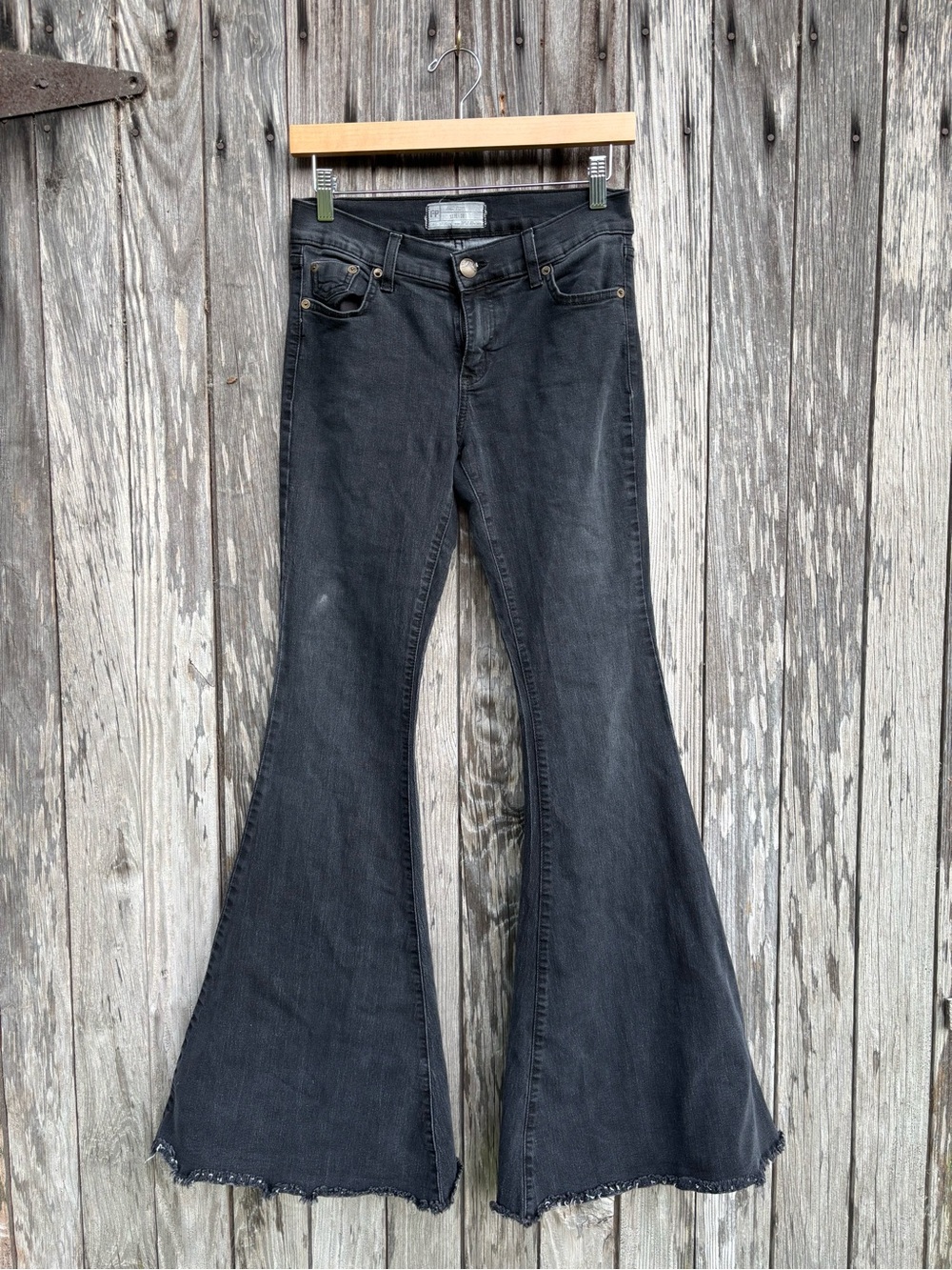 Free People Penny flare jeans black dark gray size 28